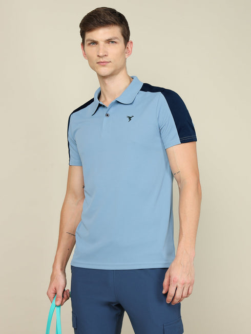 Men Colorblock Relax Fit Polo T-shirt with TECHNO COOL+