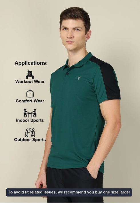 Men Colorblock Relax Fit Polo T-shirt with TECHNO COOL+