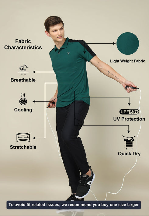 Men Colorblock Relax Fit Polo T-shirt with TECHNO COOL+