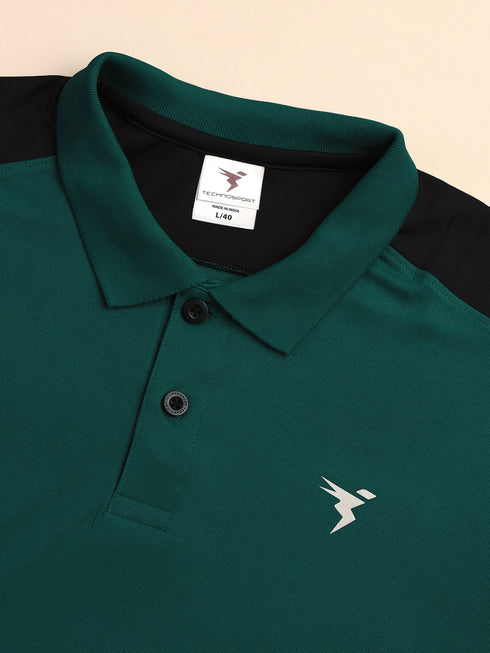 Men Colorblock Relax Fit Polo T-shirt with TECHNO COOL+