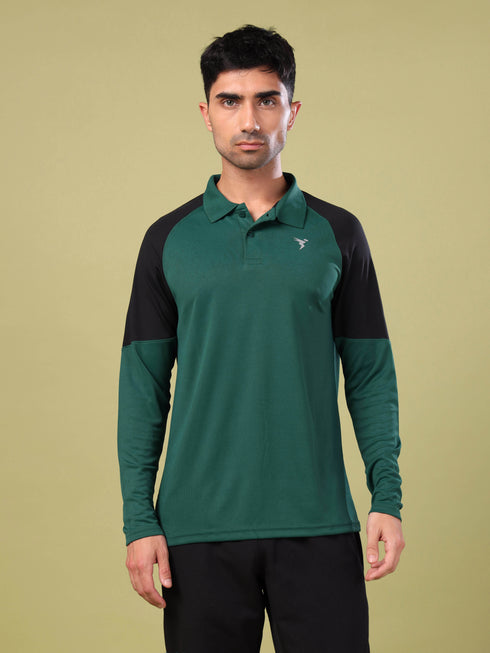 Men Colorblock Slim Fit Polo T-shirt with TECHNO COOL+