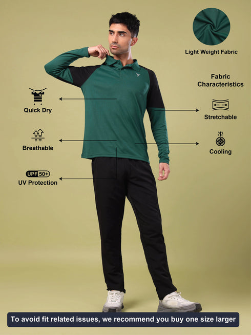 Men Colorblock Slim Fit Polo T-shirt with TECHNO COOL+