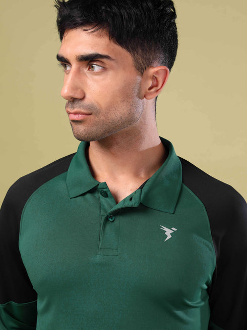 Men Colorblock Slim Fit Polo T-shirt with TECHNO COOL+