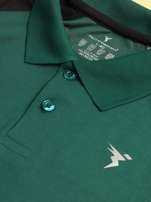 Men Colorblock Slim Fit Polo T-shirt with TECHNO COOL+