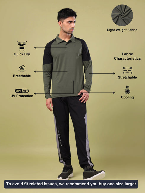 Men Colorblock Slim Fit Polo T-shirt with TECHNO COOL+