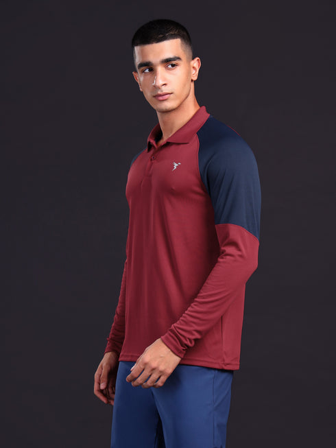 Men Colorblock Slim Fit Polo T-shirt with TECHNO COOL+