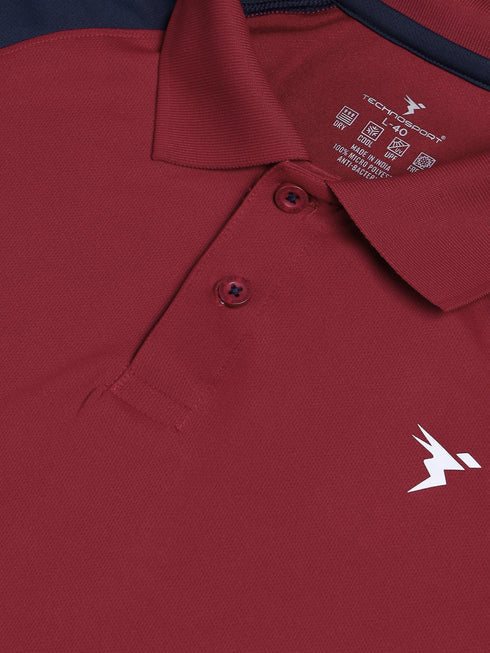 Men Colorblock Slim Fit Polo T-shirt with TECHNO COOL+