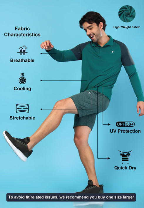 Men Colorblock Slim Fit Polo T-shirt with TECHNO COOL+
