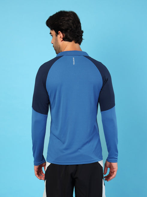 Men Colorblock Slim Fit Polo T-shirt with TECHNO COOL+
