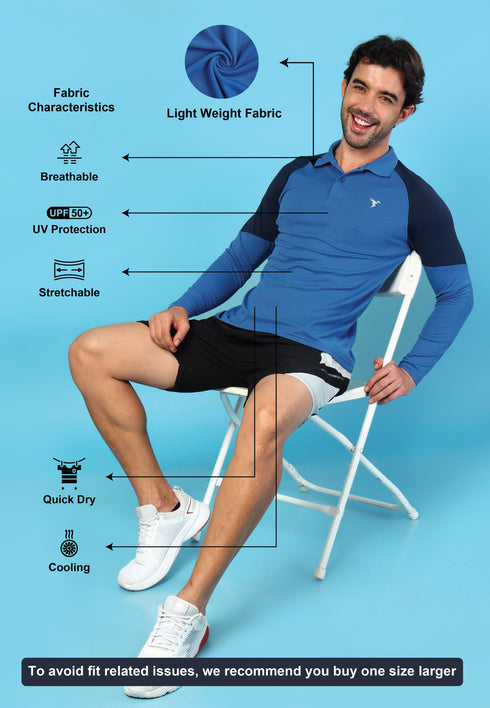 Men Colorblock Slim Fit Polo T-shirt with TECHNO COOL+
