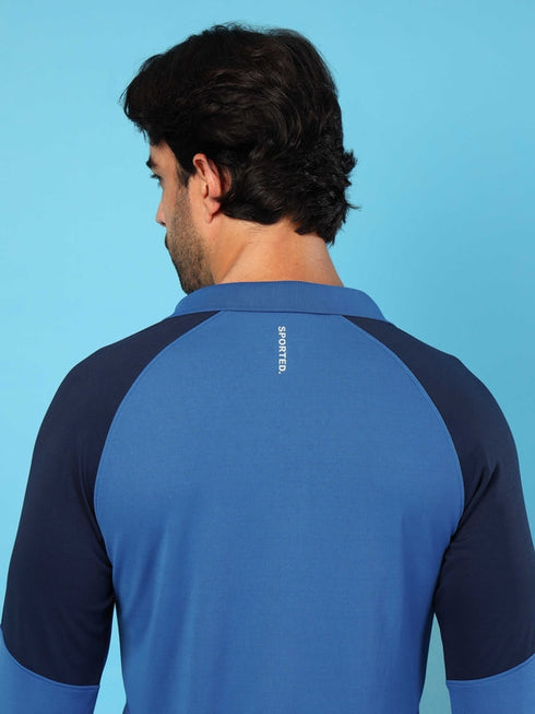 Men Colorblock Slim Fit Polo T-shirt with TECHNO COOL+