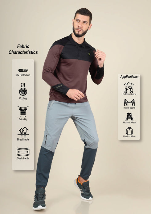 Men Colorblock Slim Fit Polo T-shirt with TECHNO COOL+