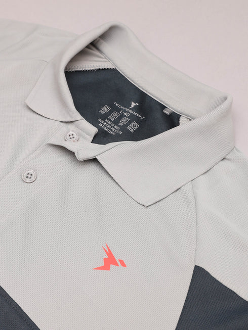 Men Colorblock Slim Fit Polo T-shirt with TECHNO COOL+