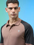 Men Colorblock Slim Fit Polo T-shirt with TECHNO COOL+