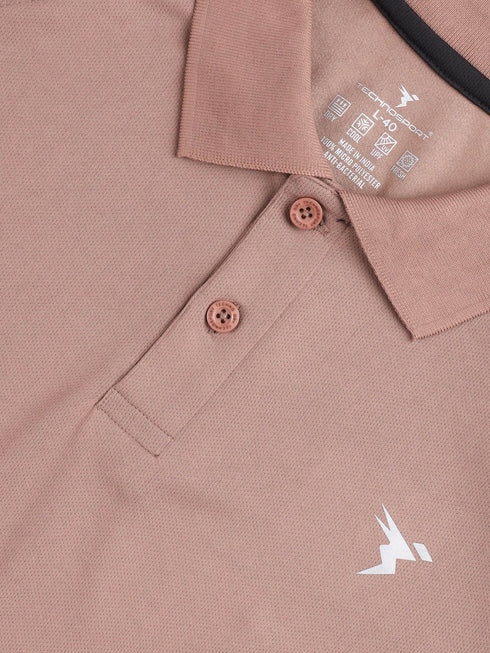 Men Colorblock Slim Fit Polo T-shirt with TECHNO COOL+