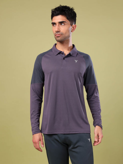 Men Colorblock Slim Fit Polo T-shirt with TECHNO COOL+