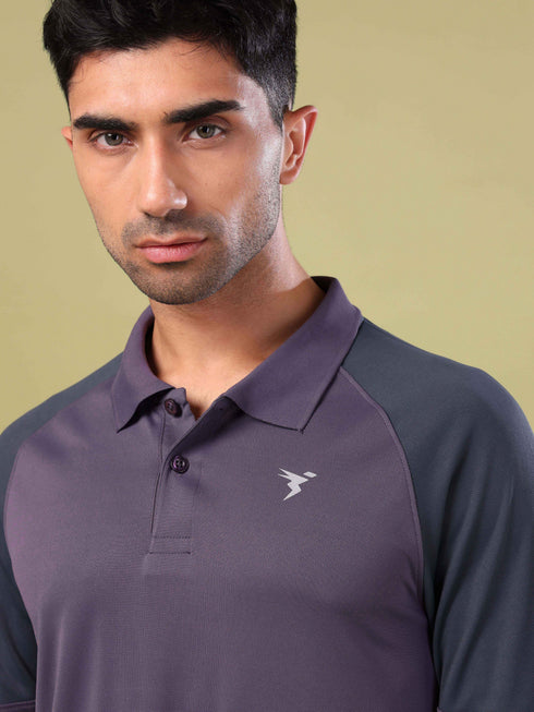 Men Colorblock Slim Fit Polo T-shirt with TECHNO COOL+