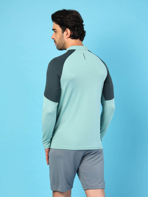 Men Colorblock Slim Fit Polo T-shirt with TECHNO COOL+