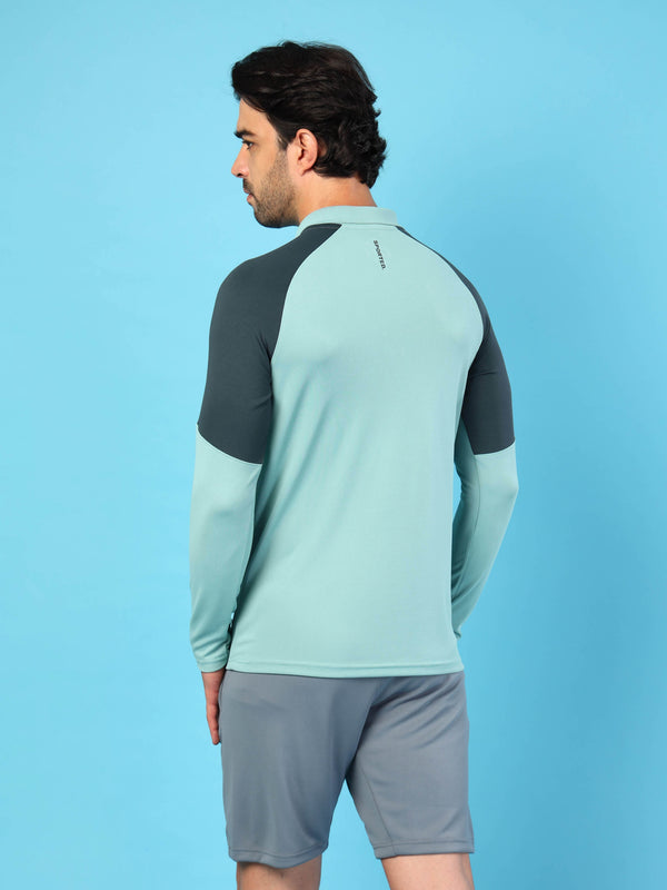 Men Colorblock Slim Fit Polo T-shirt with TECHNO COOL+
