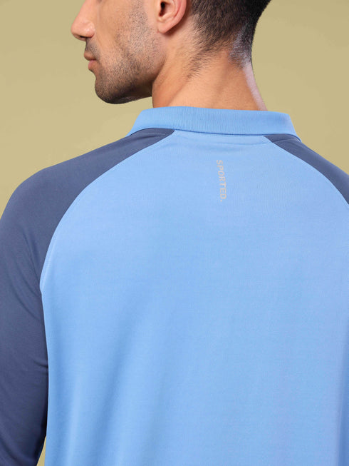 Men Colorblock Slim Fit Polo T-shirt with TECHNO COOL+