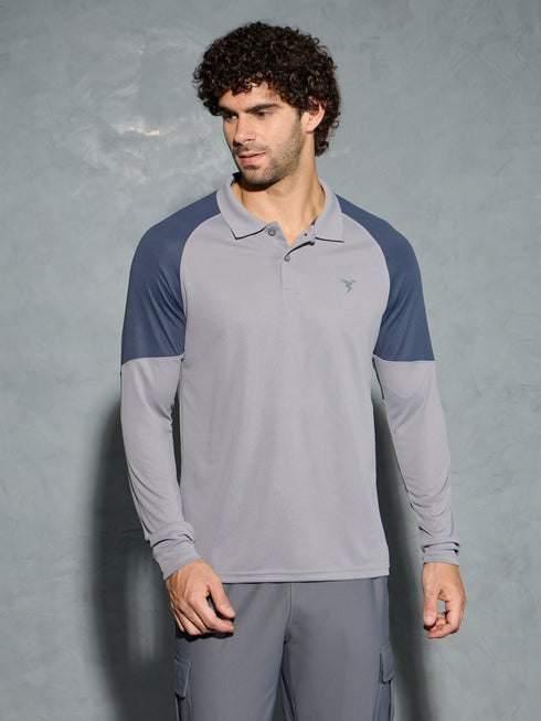 Men Colorblock Slim Fit Polo T-shirt with TECHNO COOL+