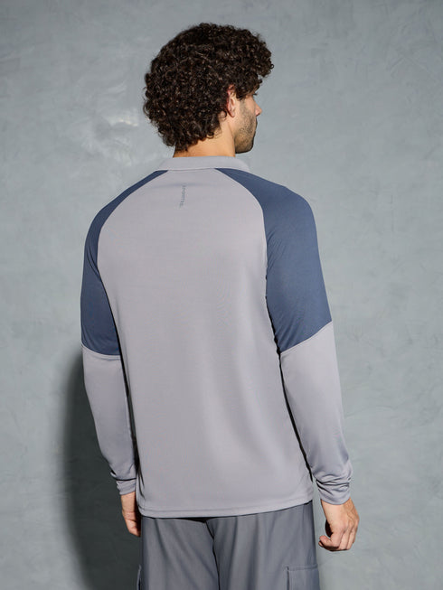Men Colorblock Slim Fit Polo T-shirt with TECHNO COOL+