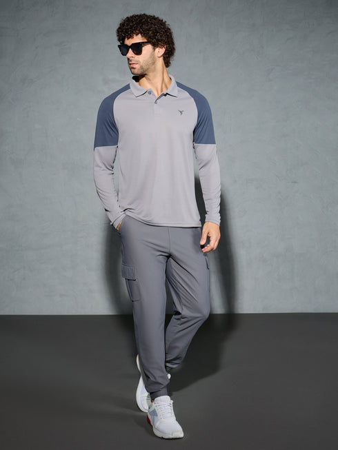 Men Colorblock Slim Fit Polo T-shirt with TECHNO COOL+