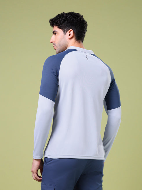 Men Colorblock Slim Fit Polo T-shirt with TECHNO COOL+