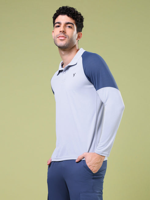 Men Colorblock Slim Fit Polo T-shirt with TECHNO COOL+