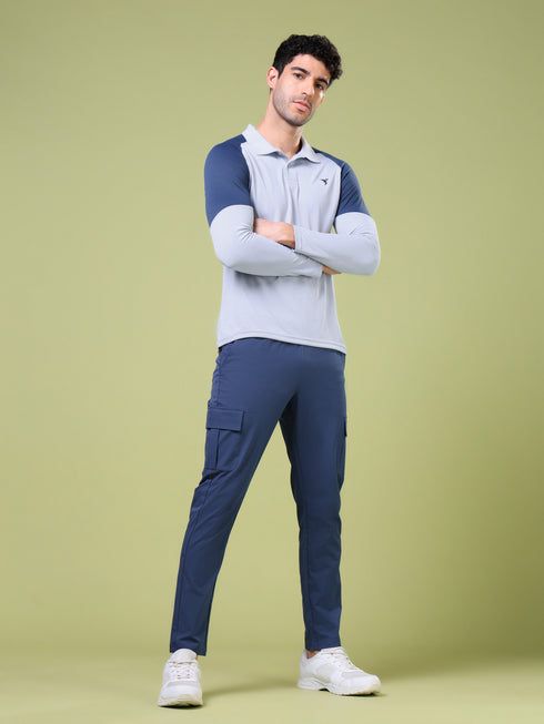 Men Colorblock Slim Fit Polo T-shirt with TECHNO COOL+