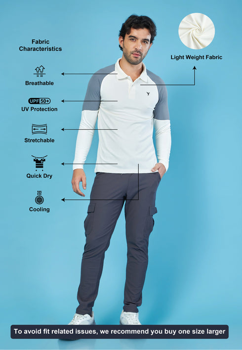 Men Colorblock Slim Fit Polo T-shirt with TECHNO COOL+