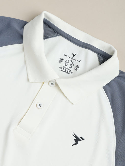 Men Colorblock Slim Fit Polo T-shirt with TECHNO COOL+