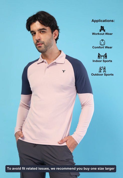 Men Colorblock Slim Fit Polo T-shirt with TECHNO COOL+