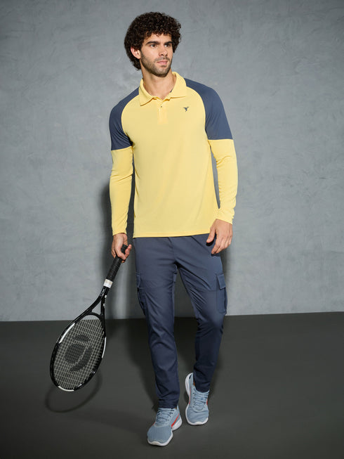 Men Colorblock Slim Fit Polo T-shirt with TECHNO COOL+