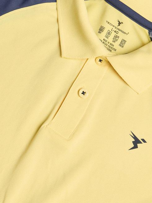 Men Colorblock Slim Fit Polo T-shirt with TECHNO COOL+