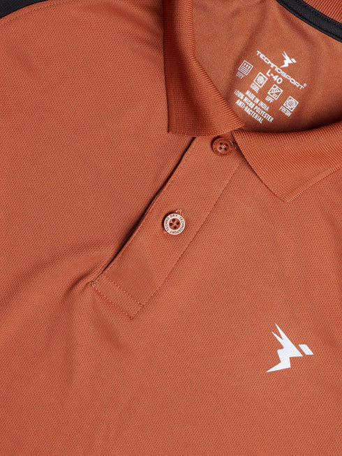 Men Colorblock Slim Fit Polo T-shirt with TECHNO COOL+