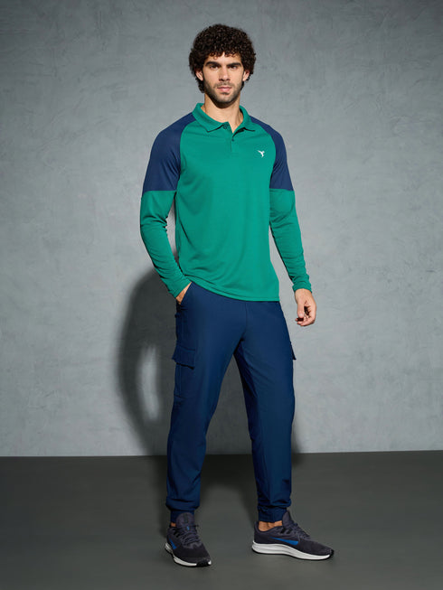 Men Colorblock Slim Fit Polo T-shirt with TECHNO COOL+