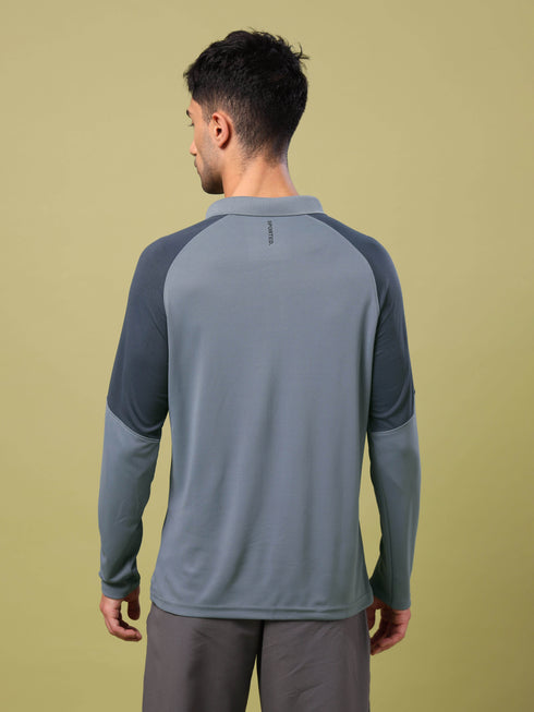 Men Colorblock Slim Fit Polo T-shirt with TECHNO COOL+