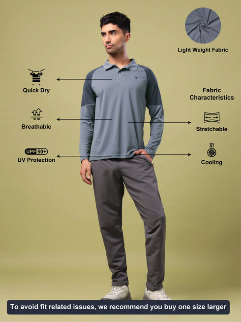 Men Colorblock Slim Fit Polo T-shirt with TECHNO COOL+