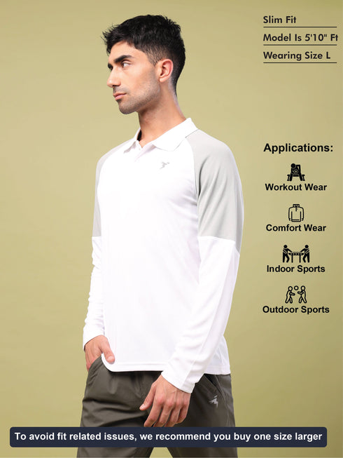 Men Colorblock Slim Fit Polo T-shirt with TECHNO COOL+