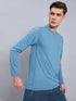 Men Solid Slim Fit Crew Neck T-shirt with TECHNO COOL+