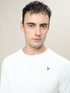 Men Solid Slim Fit Crew Neck T-shirt with TECHNO COOL+