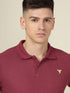 Men Solid Slim Fit Polo T-shirt with MATPIQ