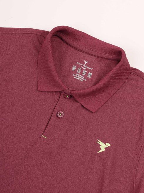 Men Solid Slim Fit Polo T-shirt with MATPIQ