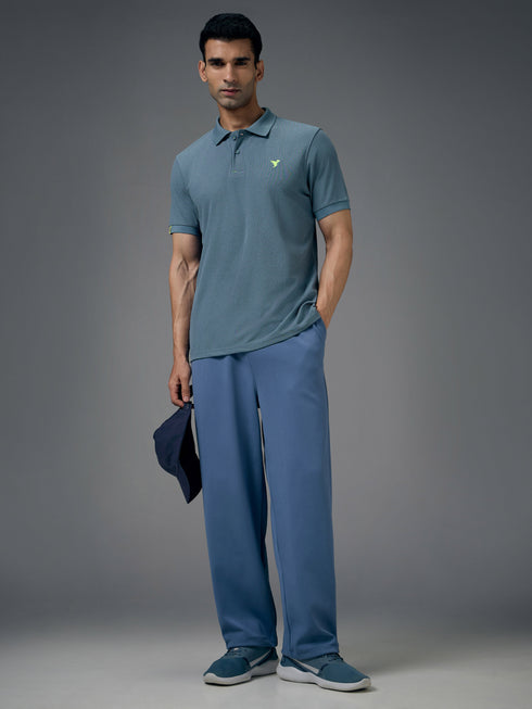 Men Solid Slim Fit Polo T-shirt with MATPIQ