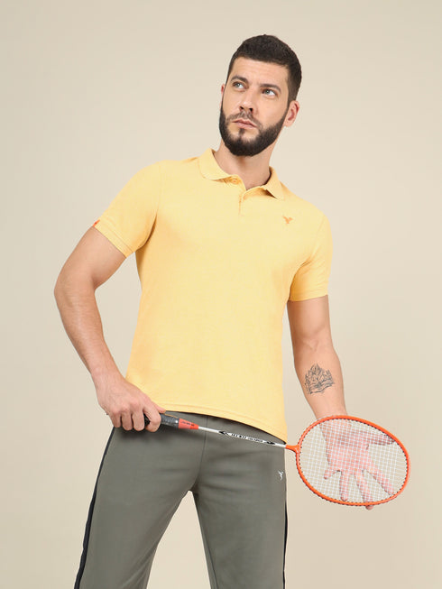 Men Solid Slim Fit Polo T-shirt with MATPIQ