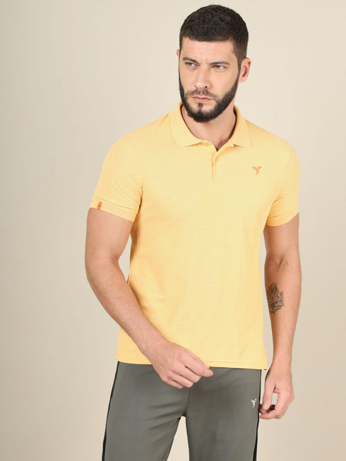 Men Solid Slim Fit Polo T-shirt with MATPIQ