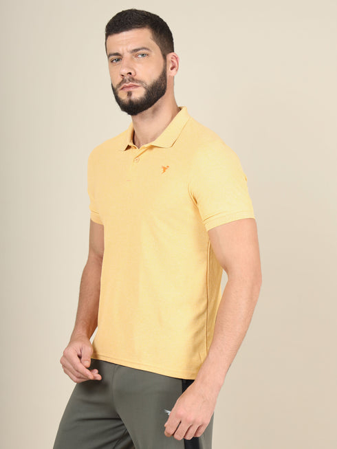 Men Solid Slim Fit Polo T-shirt with MATPIQ