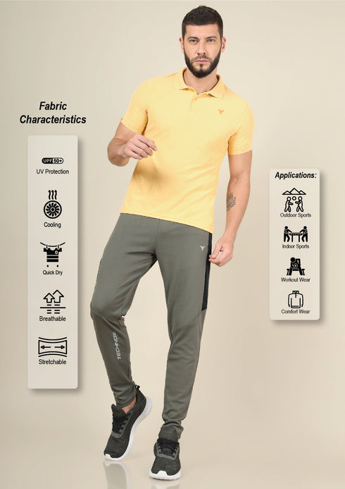 Men Solid Slim Fit Polo T-shirt with MATPIQ