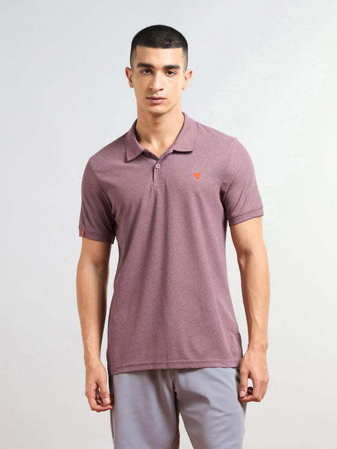 Men Solid Slim Fit Polo T-shirt with MATPIQ